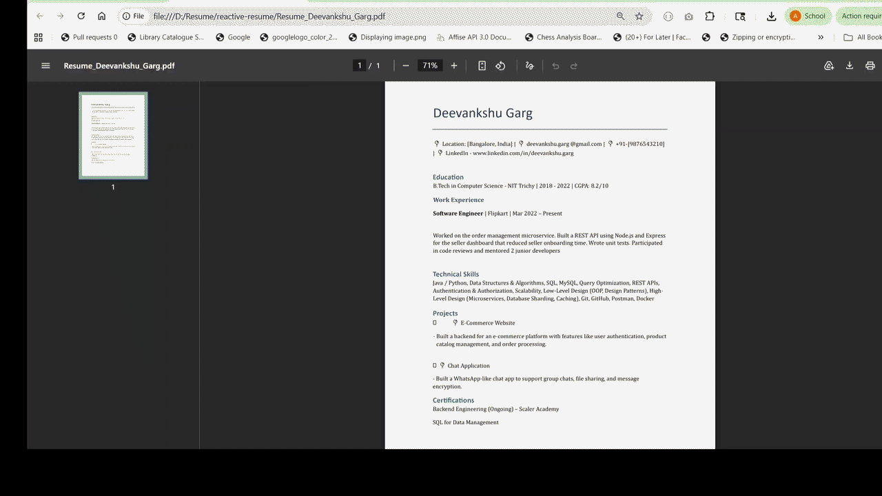 ResumeSkool demo — upload resume, check ATS score, AI tailor